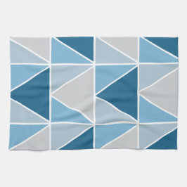 Paño De Cocina Patrón de triángulos geométricos grises azules