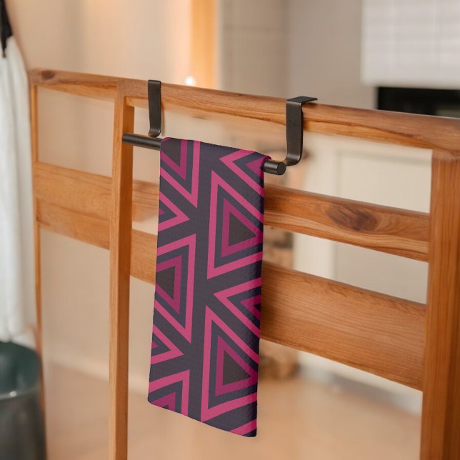 Paño De Cocina Patrón de triángulos rosados (Kitchen Towel)