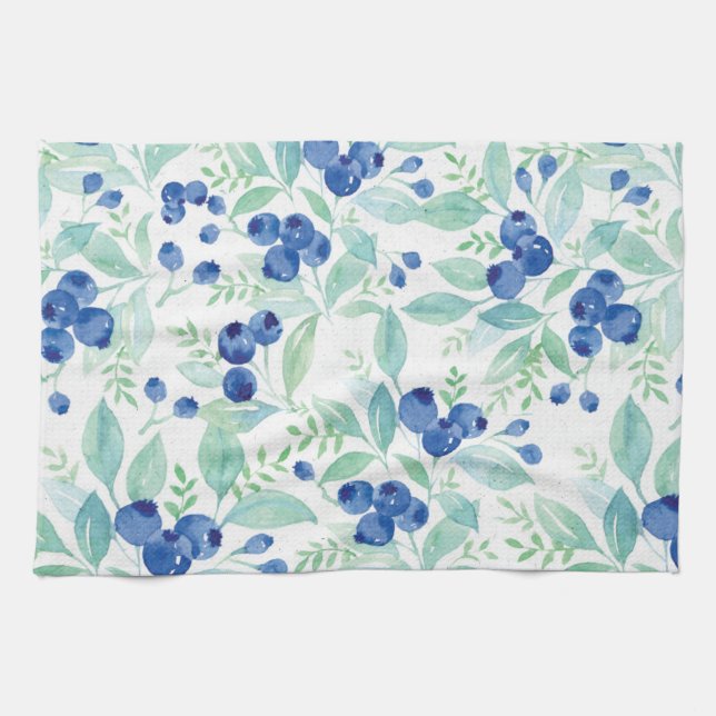 Paño De Cocina Patrón de verano de verano de arándanos ruidosos (Horizontal)