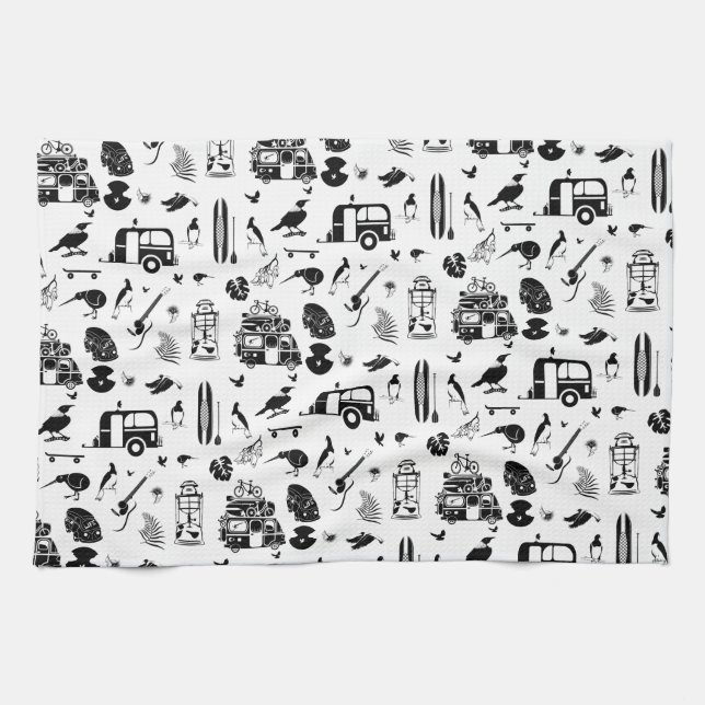 Paño De Cocina patrón de verano kiwi TRANS (Horizontal)