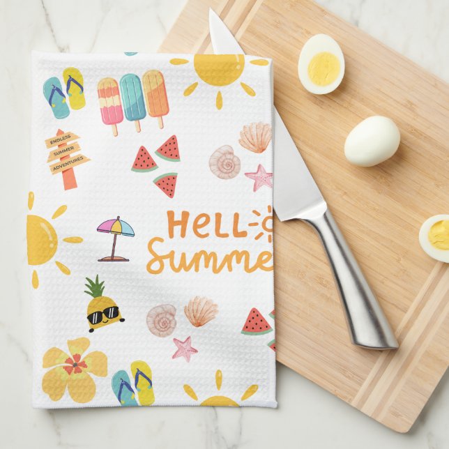 Paño De Cocina Patrón de verano sin problemas (Doblado Cuarto)