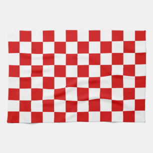 Paño De Cocina Patrón de verificador rojo y blanco