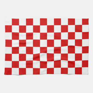 Paño De Cocina Patrón de verificador rojo y blanco