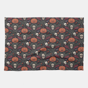 Paño De Cocina Patrón de vibraciones de Halloween