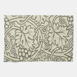 Paño De Cocina Patrón de vid de uva gris verde de William Morris