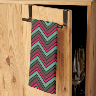 Paño De Cocina Patrón de zigzag de chevron colorido