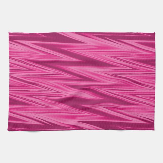 Paño De Cocina Patrón de zigzag de tonos de rosa (Horizontal)
