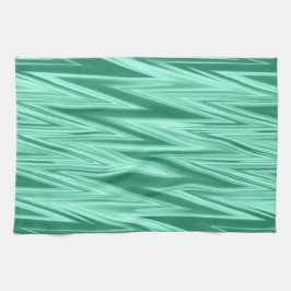 Paño De Cocina Patrón de zigzag en tonos de verde