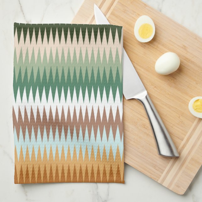 Paño De Cocina Patrón de zigzag multicolor múltiple (Doblado Cuarto)