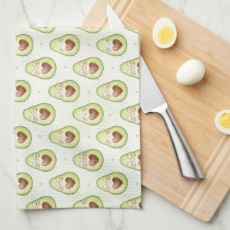 Paño De Cocina Patrón Divertido de Aguacate Kawaii