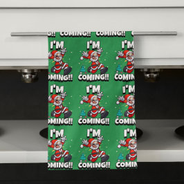 Paño De Cocina Patrón divertido de Papá Noel Navidad humorística