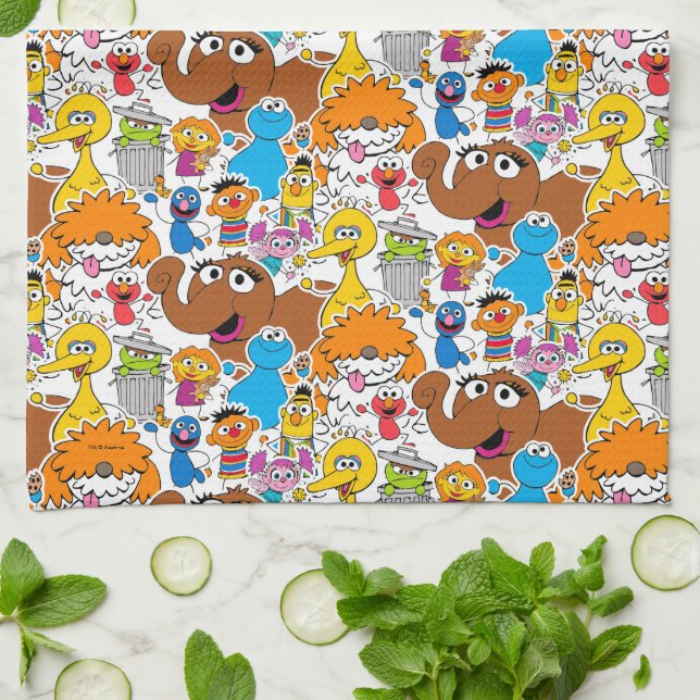 Paño De Cocina Patrón Doodley de Plaza Sésamo (Doblado)