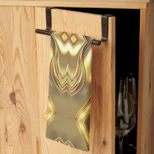 Paño De Cocina Patrón Dorado Radiante