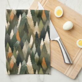 Paño De Cocina Patrón elegante de árbol de pino | Bosque ruso