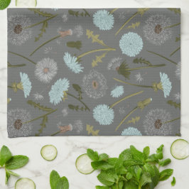 Paño De Cocina Patrón elegante de flores de Dandelion