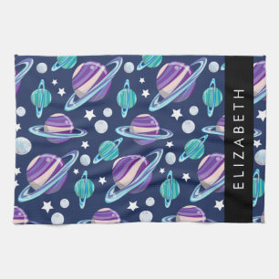 Paño De Cocina Patrón espacial, planetas, estrellas, galaxia, tu 