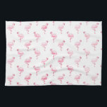 Paño De Cocina Patrón Flamingo Tropical Rosa de Guay en blanco<br><div class="desc">Patrón Flamingo Tropical Rosa sobre fondo blanco.La impresión de pájaros Flamingo rosa es un gran regalo para un fiesta de verano tropical salvaje.</div>