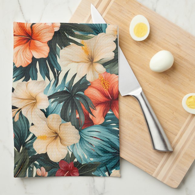 Paño De Cocina Patrón floral #2 (Doblado Cuarto)