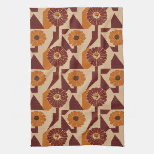 Paño De Cocina Patrón floral botánico de otoño boho