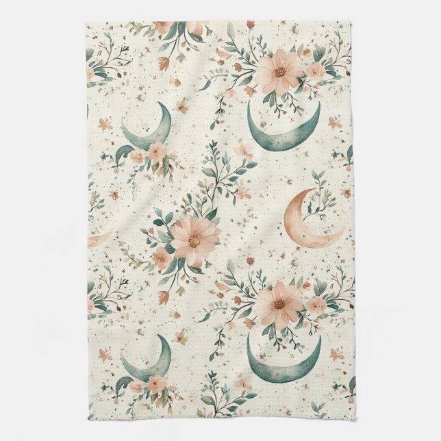 Paño De Cocina Patrón floral celestial (8) (Vertical)