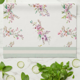 Paño De Cocina Patrón Floral de Acuarela Botánica de Primavera