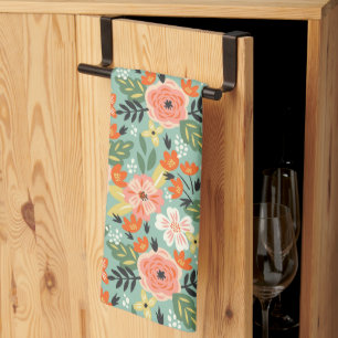 Paño De Cocina Patrón floral de jardín