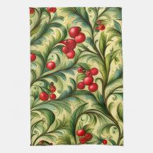 Patrón floral de Navidad con bayas rojas