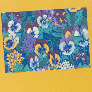 Paño De Cocina Patrón Floral de Pensamiento Vintage Jardín de C
