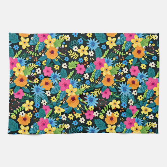 Paño De Cocina Patrón floral de vibrante Ditsy-43785 (Horizontal)