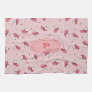 Paño De Cocina Patrón floral rosa bonito y lindo