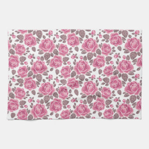 Paño De Cocina Patrón floral. Rosas de acuarela /52