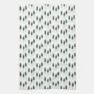 Paño De Cocina Patrón forestal de pinos simple