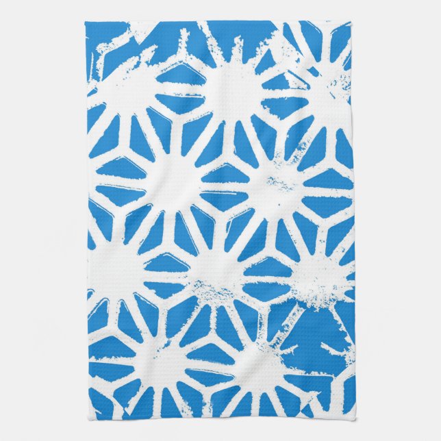 Paño De Cocina Patrón geométrico azul (Vertical)