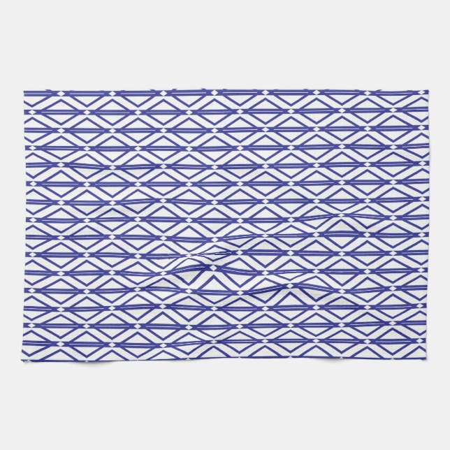 Paño De Cocina Patrón geométrico azul (Horizontal)
