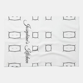 Paño De Cocina Patrón geométrico blanco y negro | Abstracto minim