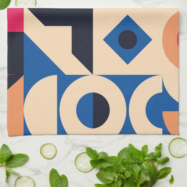 Paño De Cocina patrón geométrico de círculo colorido (Doblado)