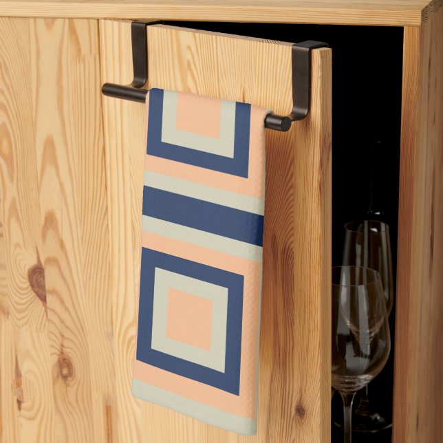 Paño De Cocina Patrón geométrico de cuadrados geométricos (Pliegue de tercios)