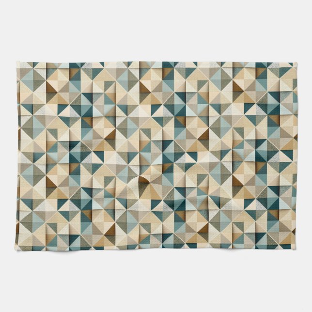 Paño De Cocina patrón geométrico de triángulo de patchwork (Horizontal)