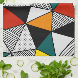 Paño De Cocina patrón geométrico de triángulos coloridos