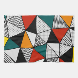 Paño De Cocina patrón geométrico de triángulos coloridos