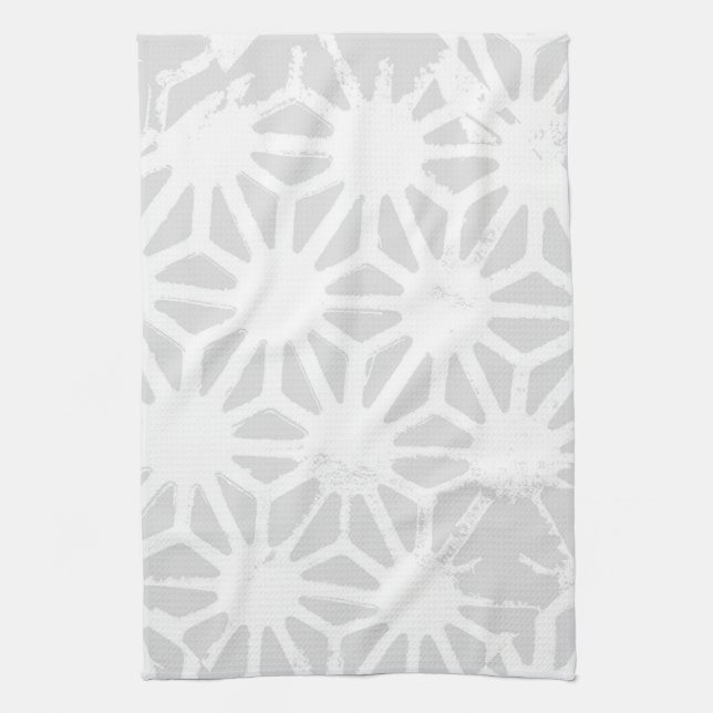 Paño De Cocina Patrón geométrico gris pálido (Vertical)