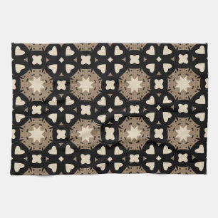 Paño De Cocina Patrón geométrico marroquí estilo negro y beige