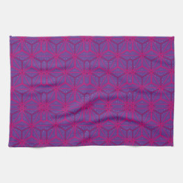 Paño De Cocina Patrón geométrico retro rosa