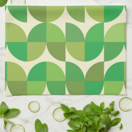 Paño De Cocina Patrón geométrico verde moderno de mediados de sig
