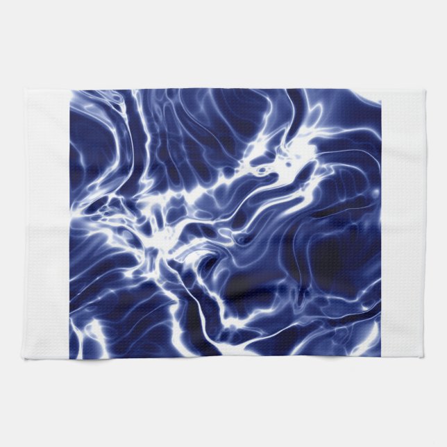 Paño De Cocina Patrón giratorio azul (Horizontal)