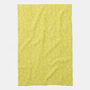 Paño De Cocina Patrón giratorio japonés - mostaza y amarillo clar