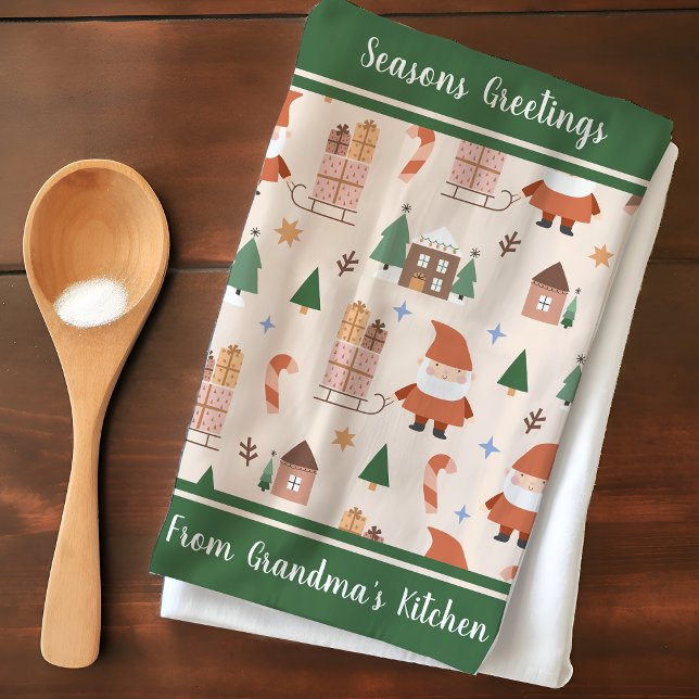 Paño De Cocina Patrón Grandmas Kitchen Santa Claus Personalizado (Subido por el creador)