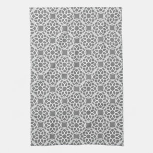Paño De Cocina Patrón Gris Blanco Geométrico sin soldadura