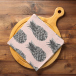 Paño De Cocina Patrón Gris Tropical y Piña Rosa Sin Marea<br><div class="desc">Patrón Gris Tropical y Piña Rosa Sin Marea</div>