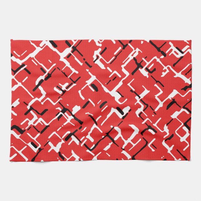 Paño De Cocina Patrón Guay blanco rojo (Horizontal)